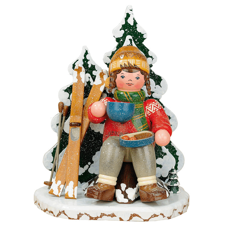 Hubrig R&auml;uchermann &quot;Winterkinder Schneeschuhfahrerin&quot;, Winter, Schnee