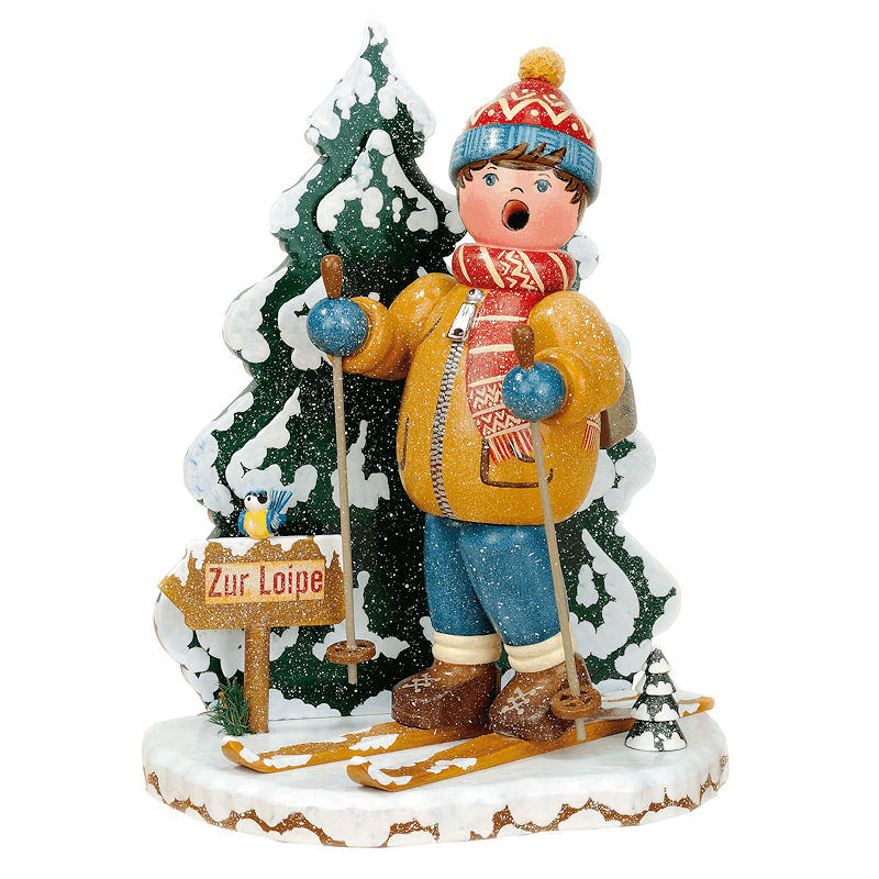 Hubrig R&auml;uchermann &quot;Winterkinder Schneeschuhfahrer&quot;, Winter, Schnee